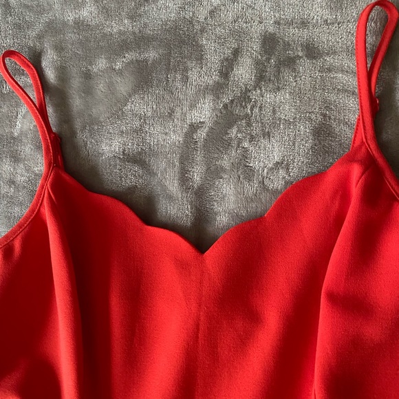 Market and Spruce Red Scallop Neck Dress - Picture 5 of 11